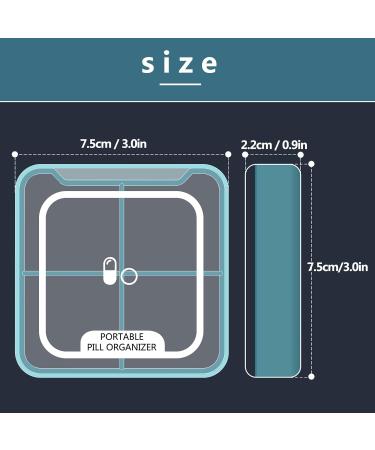 Naturetouch Pill Organizer - 4x Daily Portable Pill Box for Vitamins Medicines & Supplements - Ideal for Men & Women - Blue - Buy Online on GoSupps.com