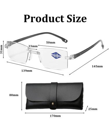 FDJZXW Frameless Autozoom Reading Glasses - Lightweight Anti-Blue Light Focus Glasses for Men & Women - Buy Online on GoSupps.com