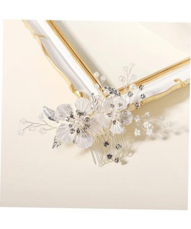 minkissy Accessories wedding hair comb clip Bride Headdress prom hair accessories Bride Wedding Headdress Flower Hair Clip hair combs crystal hair comb Hair up copper wire pearl Comb - Buy Online on GoSupps.com