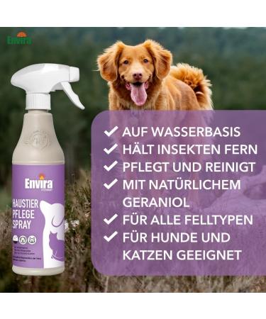 Envira Pet Care Spray for Dogs & Cats - Clean & Maintain Fur Support Wound Healing Relieve Itching - 500ml - Buy Online on GoSupps.com