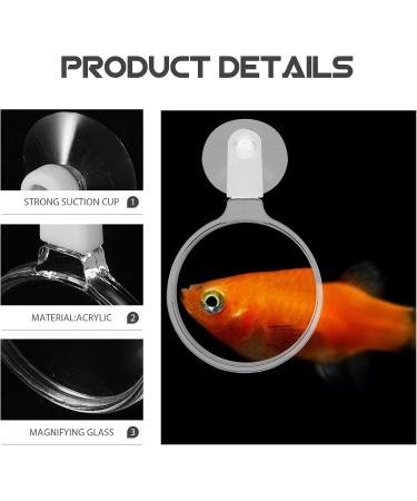 POPETPOP Aquarium Magnifier Acrylic Fish Tank Viewer Fish Tank Magnifying Glass Small Animal Magnifier with Suction 3.5cm - Buy Online on GoSupps.com