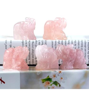 Rose Quartz Crystal Elephant Stone 1.5 inch - Reiki Healing Gift - Buy Online on GoSupps.com