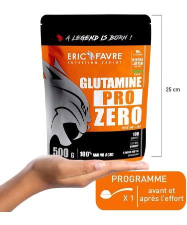 L-GLUTAMINE AMINO ACIDS VEGAN - Glutamine Pro Zero - Powder 100% Amine Acid Bodybuilding - Pure Glutamine - Performance - Intense Exercises - Neutral Taste - French Laboratory Eric Favre - Buy Online on GoSupps.com