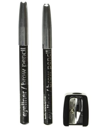 L.A. COLORS 2-Piece Eyeliner/Brow Pencil with Sharpener - Black, 0.03 oz - CBPN222, 2 Count - Buy Online on GoSupps.com