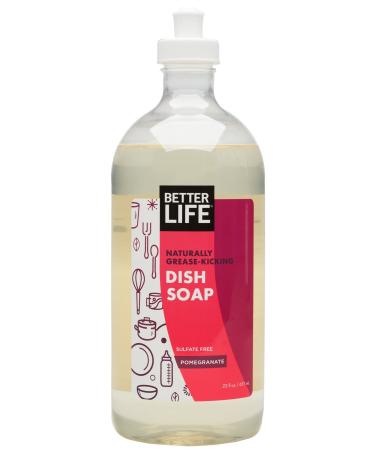 Better Life Sulfate Free Dish Soap, Tough On Grease & Gentle On Hands, Pomegranate, 22 Oz Pomegranate 22 Fl Oz (Pack of 1)