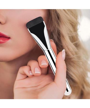 Flat Makeup Brush Foundation Brush Synthetic Bristle Brush with Sleek Black Design Travel-Friendly Design Face Blending Brush for Friend Girlfriend and Wife - Buy Online on GoSupps.com