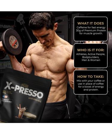 ATHLEAN-X PRO-30G Xpresso Premium Caffeinated Protein Powder Gluten-Free Low Sugar 30g of High Protein Powder for Muscle Recovery & Growth (28 Servings Cinnamon Dolce Latte) - Buy Online on GoSupps.com