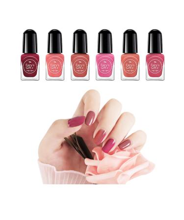 Clest F&H Nouvel ensemble de vernis ongles (6 bouteilles)-Vernis ongles base d'eau facile d coller et s chage rapide non toxique-F6