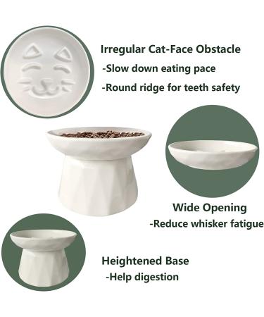 Kopmath Ceramic Raised Cat Slow Feeder - Healthy Eating for Wet & Dry Food | Sturdy & Grippy Pet Puzzle Plate | Prevent Vomiting & Indigestion | Dishwasher Safe (White) - Buy Online on GoSupps.com