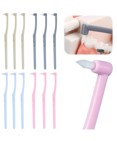 Interspace toothbrush 12 pieces soft single toothbrush narrow interspace toothbrushes interdental brushes for orthodontic braces detailed cleaning