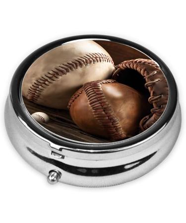Retro Baseball Mini Pill Box | 3 Compartment Travel Organizer | Portable Medicine Case for Home & Office - Buy Online on GoSupps.com