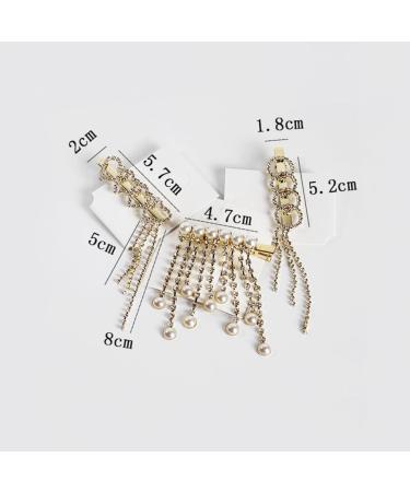 minkissy 1pc Bridal Hair Pin Wedding Hair Clips Pearl Hair Barrettes Rhinestone Hair Clip Crystal Headpiece Pearl Clips for Hair Metal Hair Clip Women Hairpins Bride Word Clip Rhinestones - Buy Online on GoSupps.com