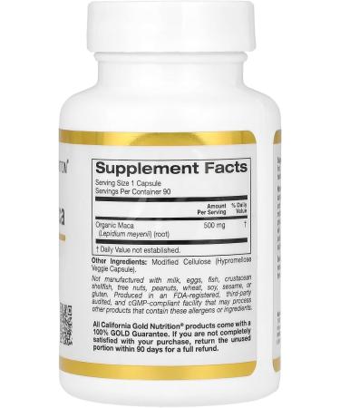 Peruvian Maca Compatible With California Gold Nutrition 500 mg 90 Veggie Capsules + Bonus Pill Organizer Weekly Pill Organizer Mini - Buy Online on GoSupps.com