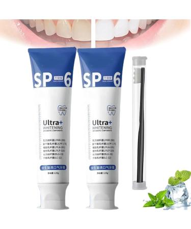 SP -6 Ultra Whitening Toothpaste SP 6 tooth paste Ultra Whitening Toothpaste SP - 6 Probiotic Brightening Whitening Toothpaste Deep Cleaning Care Protect Teeth ToheTpaste Fresh Breath (Blue*2)