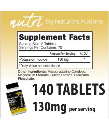 Potassium Iodide Radiation Tablets 130mg (280 Tablets) - 2 Pack EXP 05/2032 | Ki Pills for Radiation | YODO Naciente Anti Nuclear Fallout Tabs - Buy Online on GoSupps.com