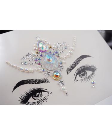 Face Gems & Rhinestone Stickers - Self-Adhesive Rave Accessories for Makeup & Festival | Mermaid Crystal Jewels - Buy Online on GoSupps.com