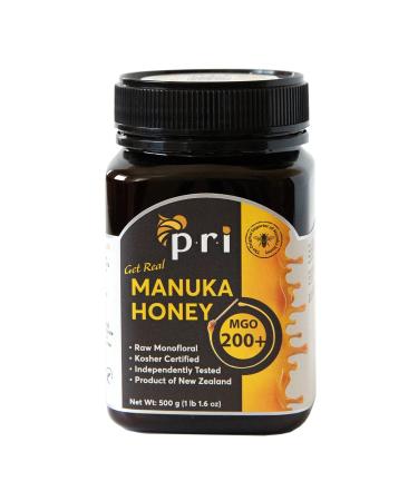 PRI Manuka Honey, MGO 200+ New Zealand Raw Monofloral Manuka Honey, 500g
