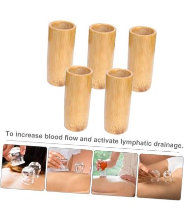 Healifty 5-Part Cupping & Care Set | Wood Massage Tools & Bamboo Accessories for Facial Suction & Care - Buy Online on GoSupps.com