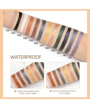  HIFFEY 12 colors eyeshadow pencil waterproof glitter matte nude eyeshadow makeup cosmetics eyeliner pens shadow (Color: 10) - Buy Online on GoSupps.com