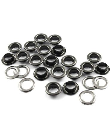 CRAFTMEMORE 1/4" Hole Size 100 Sets Gunmetal Black Metal Grommets Eyelets with Washers for Bead Cores, Clothes, Leather, Canvas (Gunmetal, 100 Pack) 100 pack Gunmetal