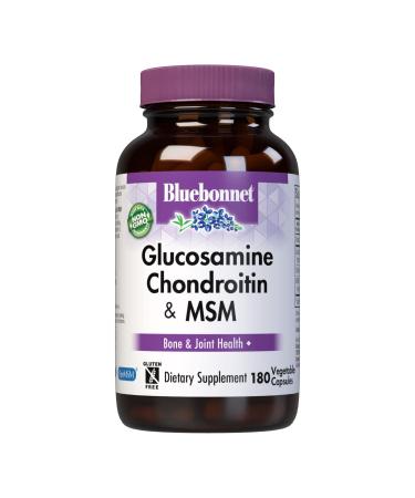 Bluebonnet Nutrition Glucosamine Chondroitin Plus MSM 180 Vegetable Capsules