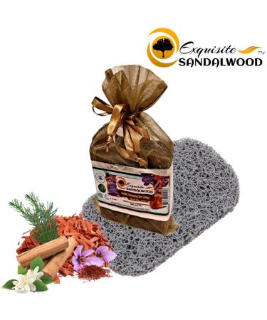 Exquisite Sandalwood Herbal Cleansing Bar Soap | Natural Organic Handcrafted | 5oz Therapeutic Soap with Mysore Sandalwood Saffron & Botanical Extracts for Men & Women - Buy Online on GoSupps.com