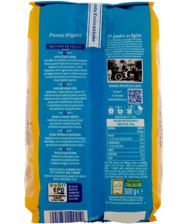  Italian Gourmet E.R. De Cecco Classic Pasta (10 x 500g) Italian Pasta Durum Wheat Semolina + Pulp Italian Gourmet Pulp 400g - Buy Online on GoSupps.com