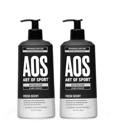 Art of Sport Daily Skin Lotion (2-Pack), Body Lotion for Dry Skin, Daily Moisturizer Repairs with Shea Butter, Aloe Vera, Vitamin B and E, Non-Greasy Feel, Fresh Scent, Dermatologist Tested, 13.5 oz 13.5 Fl Oz (Pack of 2)