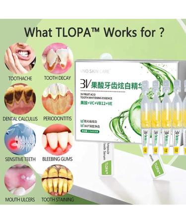 TLOPA Ampoule Toothpaste & Serum | 3V Fruit Acid Teeth Whitening Essence (5 Pcs) - Brighten Your Smile with Premium International Shipping - Buy Online on GoSupps.com