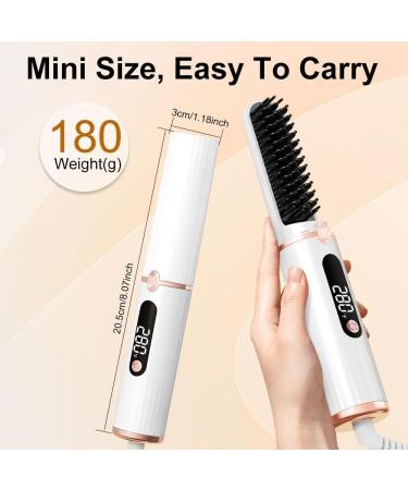 Wired Hair Straightener Comb | Anti-Scald Hot Comb for Home Office & Travel - Negative Ion Straightening Brush in White - Buy Online on GoSupps.com