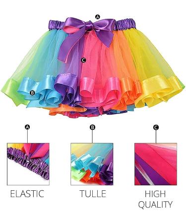 TWINKLEDE Rainbow Ballet Tulle Tutu Skirt for Women and Girls - Party Dance Skirt - Buy Online on GoSupps.com