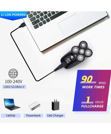 Tiklean Electric Razor for Men | Head Shaver Grooming Kit with Nose Hair Trimmer and Facial Cleansing Brush | Wet Dry Rotary Shavers | Cordless Waterproof | USB Charging - Tk861 - Buy Online on GoSupps.com