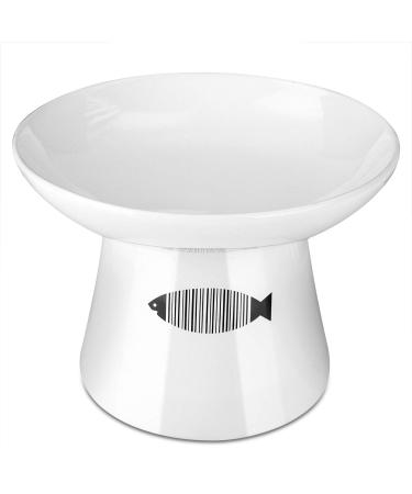Yangbaga Cat Raised Food/Water Bowl for Elder Big Cats, Non-Skid 4.8x6.4in Premium Ceramic Cat Bowls with Stand, Sturdy and Anti-Fall White - Buy Online on GoSupps.com