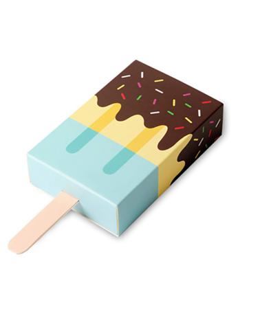 Candy Box 10Pcs Dragee Wrapping Party Gift Flower Box Sweet Wedding Candy Chocolatees (Color : Pink ice cream box) (Size : Blue Ice Cream Box)