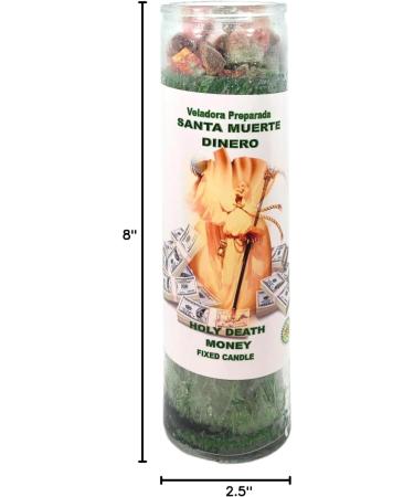 HOLY Death Money Palm Wax Candle - Green | Spiritual Intention Spell for Abundance | Vela CASA ESOTERICA PERFUMADA (Santa Muerte Dinero - Buy Online on GoSupps.com