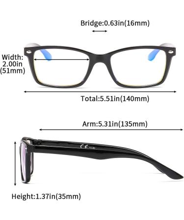Suertree 90% Anti Blue Light Reading Glasses - 3 Pack Visual Aid Optics for Men & Women | BM151T 2.5x Diopter - Buy Online on GoSupps.com
