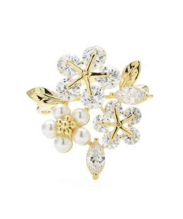 Pin Jewelry Gifts for Women Ladies Fashion Accessories Elegant Crystal Flower Flower Brooch Party Brooch Flower Shaped Brooch Brooches & Pins
