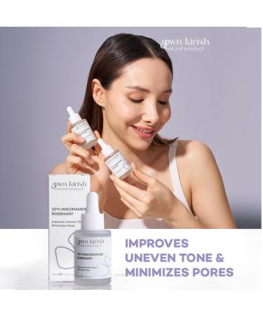 Gew n Kirish 10% Niacinamide + Rosemary Serum Lightweight Face Serum with Vitamin B3 to Support Balanced Skin Tone Minimized Pores & Refreshed Complexion Vegan & Cruelty-Free 30ml - Buy Online on GoSupps.com