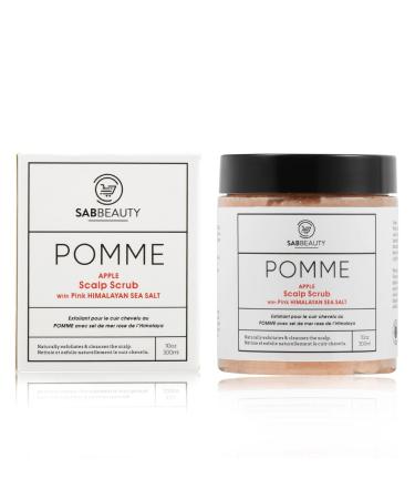 SAB Beauty POMME Sea Salt Scrub with Pink Himalayan Salts for Dry Scalp Hair and Skin Natural Body Exfoliating Treatment Natural Minerals and Apple Cider Vinegar