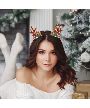 IYOU Christmas Headband Set Green Leaf Hair Piece Xmas Tree Hair Clips Halloween Costume Hair Accessories for Women and Girls - Buy Online on GoSupps.com