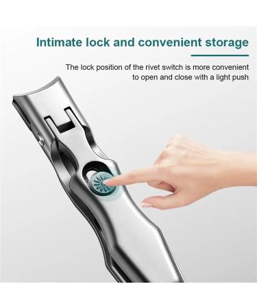 Stainless Steel Set Nail Clipper Splash-Proof Wide Jaw Opening Manicure Fingernail Cutter for Thick Hard Ingrown Toenail (Color : S Black) - Buy Online on GoSupps.com