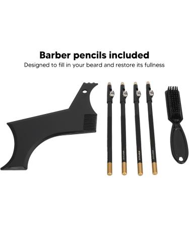 Cryfokt Kit de Pochoirs Fa onneur de Barbe pour un Contour Parfait et une Coupe Automatique pour les Hommes l gants en D placement Mat riau ABS (BLACK) - Buy Online on GoSupps.com