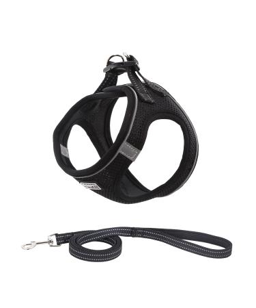 Suredoo dog harness with a leash anti -pull dishes reflective chest harness for small dogs pets puppies cats (black m) m black