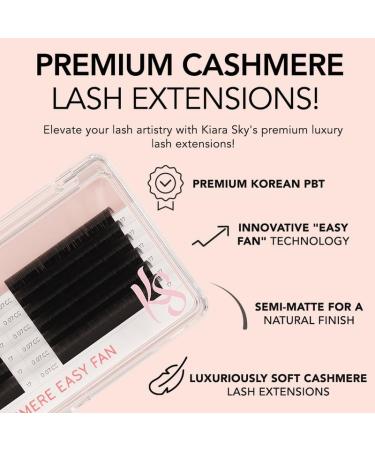 Buy KIARA SKY LASH Premium Cashmere Easy Fan Lash Extensions - Soft Semi-Matte Finish | Professional Use | Black C-0.05 14MM - Buy Online on GoSupps.com