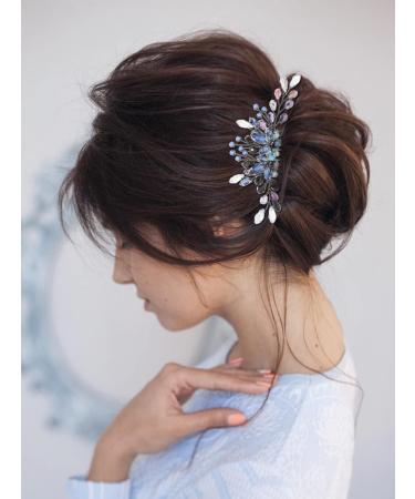 IYOU Crystal Bridal Hair Comb Black Rhinestone Wedding Side Combs Prom Bride Hair Accessories for Women - Buy Online on GoSupps.com