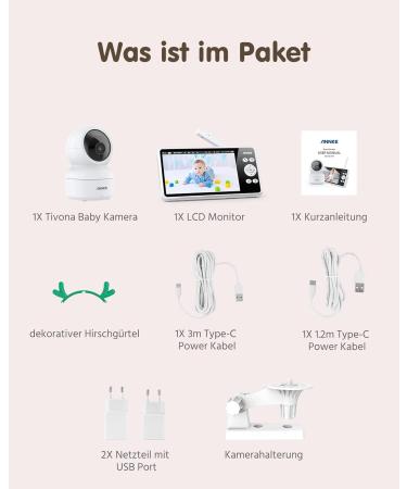 Buy Annke Tivona Baby Phone - 720p Display 1080p Camera Night Vision 2-Way Audio | International Shipping - Buy Online on GoSupps.com