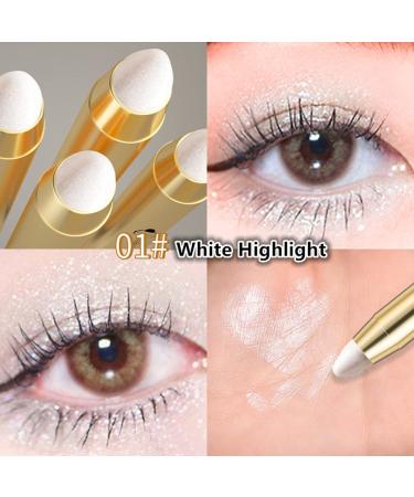 Go Ho White Highlighter Cream-to-Powder Eyeshadow Stick - Shimmer White 01 - Buy Online on GoSupps.com