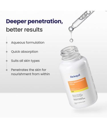 Re'equil Daily Brightening Serum | 10% Vitamin C Serum | Reduces Dark Spots | Reverses Sun Damage | Enhances Skin s Glow | For All Skin Types | 25 ml - Buy Online on GoSupps.com