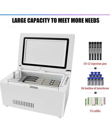 Insulin Cooler Refrigerated Cooler Insulin Cold Box with Battery Portable Car Travel Refrigerator Used for Insulin Interferon Growth Hormone Vaccine Eye Drops Battery 4 - Buy Online on GoSupps.com