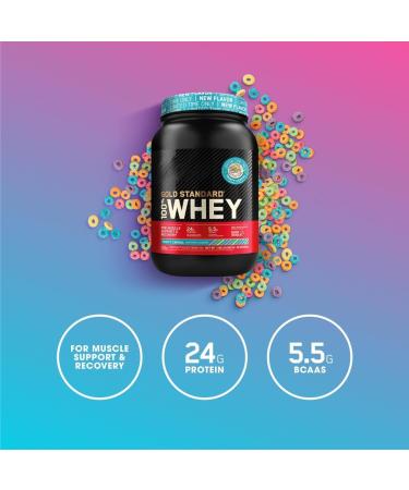 Gold Standard 100% Whey Protein Powder | Whey Protein Isolate Sourced | 24g Protein 5.5g BCAAs 11g EAAs | Low Carb Low Sugar Gluten Free | 29 Servings 2LB (Fruity Cereal) Fruity Cereal 2LB - Buy Online on GoSupps.com